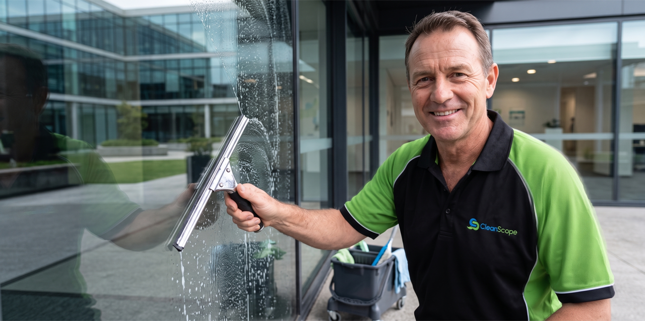 A smiling member of the CleanScope team